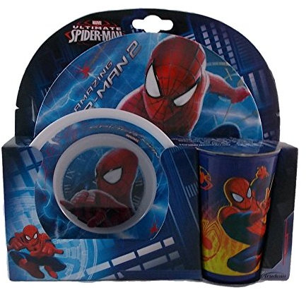 Set vaisselle Spiderman Marvel mélamine 2 assiettes + 1 gobelet boîte cadeau 39114