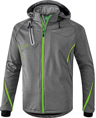 Erima Basic Fonction Veste Softshell Homme, Gris Mélange/Green Gecko, 3XL
