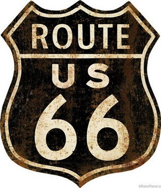 Targa in metallo 'route 66'