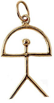 Colgante oro 18k Indalo 23.5mm. liso palo redondo [AB9846]