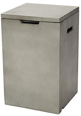 Teamson Home Coffre bouteille de gaz jusqu’à 13kg extérieur avec couvercle en béton gris HT24181AA