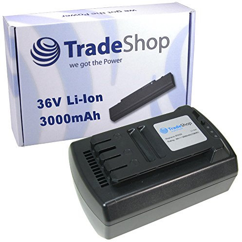 Trade-Shop Premium Li-Ion Akku 36V 3000mAh 108Wh ersetzt Güde 95526 95543 für Akku-Rasenmäher 370/36 95540 95650 Akku-Rasenmäher 430/36 95545 95655