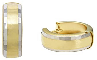 Amor Creolen Unisex Damen Herren Ohrschmuck, 1,5 cm, Bicolor, Kommt in Schmuck Geschenk Box, 2013744