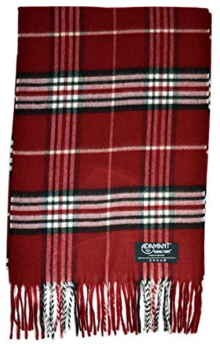 Schal Herren/Damen=Unisex 100% Climaxsoft (weich wie Kaschmir) STANDARD-MAß 30x180cm - MADE IN GERMANY (5-Rot-Karo)