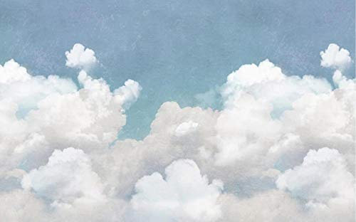 Tapete Fototapete 3d Effekt Blauer Himmel Des Aquarells Und Weiße Wolken Tapeten Vliestapete Wandbilder Wandtapete Wohnzimmer Schlafzimmer Wanddeko 350cmx256cm