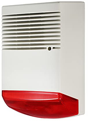 Splenssy Capteur de porte et de fenêtre - Sirène stroboscopique filaire - Lumière d'alarme rouge - 120 dB - Alarme sonore - Haut-parleur extérieur étanche pour intrusion de sécurité et de feu
