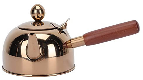Cabilock Japanese Tea Pot Wood Side Handle Kyusu Teakettle Korean Kung Fu Teapot Blooming Loose Leaf Tea Maker for Home Kitchen, Rose Gold (U2I154342J6LDG9J)