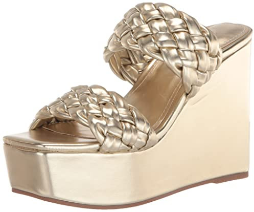 NINE WEST Damen Nessie Keilsandale, Gold, 41 EU