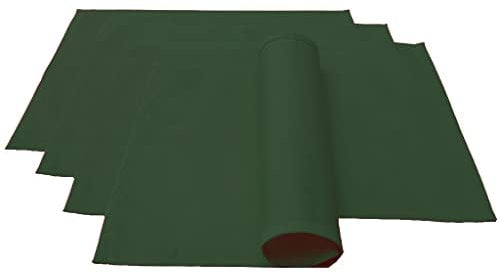 Lemos Home Hochwertiges Platzset Platzdeckchen 4 Stück aus 100% Baumwolle Kollektion Konzept, Farbe & Größe wählbar (Platzset 4er Set - 46x36cm, Tannengrün)