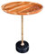 riess-ambiente.de Eleganter Beistelltisch Trayful 40cm Akazie rund Gold mit schwarzem Marmorfuß Wohnzimmertisch Tisch