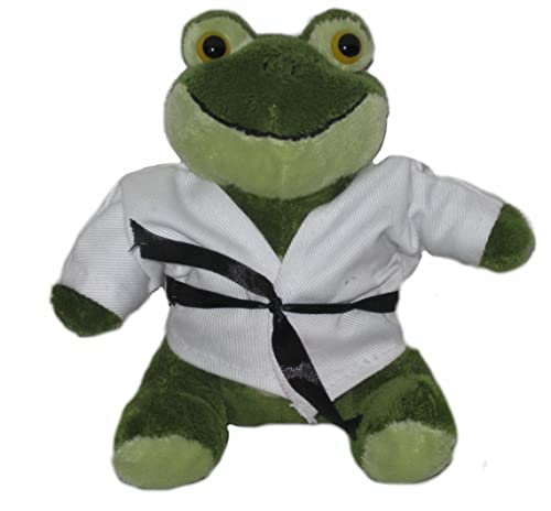 Frosch Greengo Kampfsport Karate Plüschtier Kuscheltier Stofftier Taekwondo Judo Glücksbringer Maskottchen Kickboxen MMA Krav MAGA Geburtstag Geschenk Kinder Erwachsene