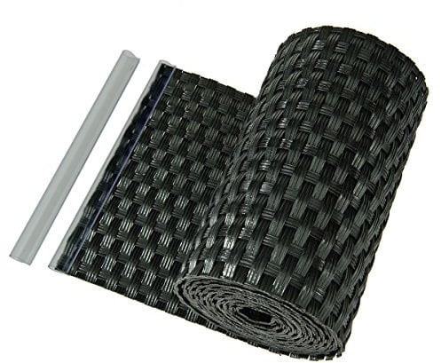 HaGa® Bande brise-vue en polyéthylène - 255 cm x 19 cm - Brise-vue en rotin synthétique - Noir
