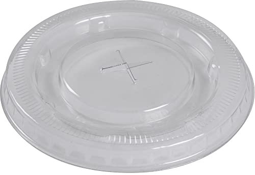 ABENA Gastro-Line Clear Plastic Lid with Cross Perforation for Straws,Simple Flat Lid Design Ideal for Disposable Cups & Food Pots,Clear Plastic Finish Ensuring Contents Easily Visible - Ø7,8cm-50PK