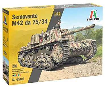 Italeri -6584 Self-Propelled M42 75/34, 1:35 Scale, Model Kit, Plastic Model to Mount, Model Making, IT6584