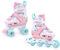 SMJ Kinder Mädchen Set 2in1 Inliner/Rollschuhe VERSTELLBAR | ABEC5 Inline Skates | Umbaubar zu Quad Skates | Rosa (29-33)