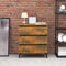 WIFESE Sideboard Räuchereiche 60x35x69 cm Komodenschrank Küchenschrank Klein Mit Schubladen Schmal für Wohnzimmer, Küche, Flur