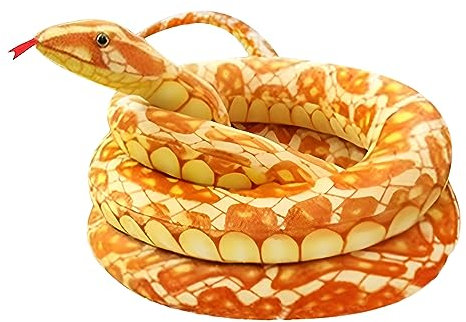 FakeFace Realistische Plüschschlange als Kuscheltier und Dekoration – 220cm lang, detailgetreu, flexibel und schrecklich echt aussehend, geeignet für Wohnzimmer, Halloween und Themendekorationen