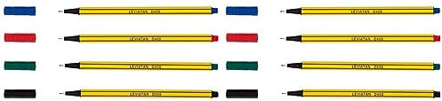 Leviatan D400 Fineliner 4 verschiedenen Farbe | für den täglichen Gebrauch geeignet, Schreib und Schulbedarf | hohe Qualität, superfeine, Linienbreite ca. 0.4 mm (Packung mit 2)