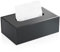 JiaWei Rechteckig Kosmetiktücherbox 24.5x14x9.6 cm mit Magnetabdeckung, Aus 1600 g/m² Extra Stabil Karton, Matter Oberfläche & UV-Rand Design - Schwarz