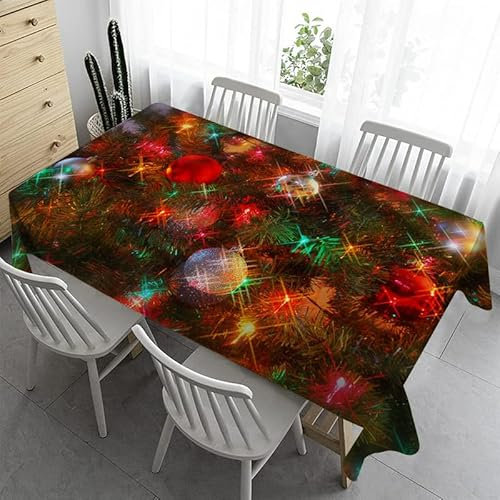 Syhi Qlty Bierzeltgarnitur Klein Tischdecke Abwaschbar 100x140 cm - Rote Weihnachten Tischdecke Outdoor Tischdecken Fleckschutz Gartentischdecke Wasserabweisend Stoff Table Cloth