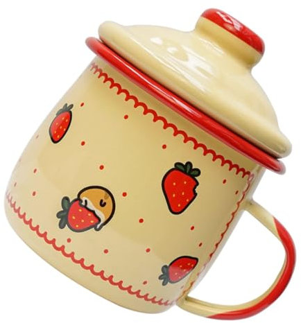 UTHCLO Tazza Smalto Decorativa Cartoon Mug Da Caffè Ergonomica Facile Da Pulire Resistente e Versatile Perfetta Per Casa e Viaggio