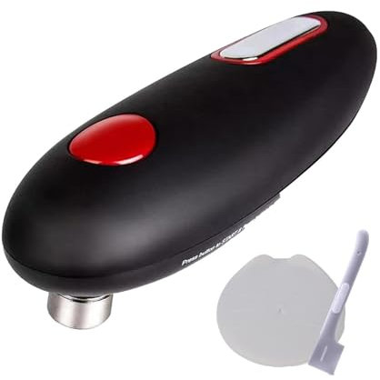 Ouvre-boîte automatique, bouton électrique One Touch pour gaucher, bords lisses pour une coupe latérale sûre