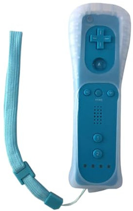 budiniao Contrôleur de Manette de Jeu à Distance sans Fil, Artisanat Exquis, pour Wii Plus, opération Facile, Bouton Souple Vibrant, Ligne Lisse, Bleu