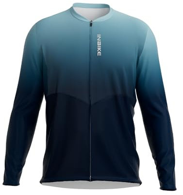 INBIKE Fahrradtrikot Herren Langarm Trikot Shirt 4XL 5XL XXL Fahrrad Rennrad MTB Sommer Lang Fahrradbekleidung Atmungsaktiv Schnelltrockend Radtrikot Schwarz 4XL