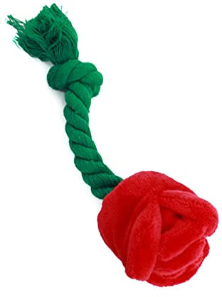 LEYILE Jouet interactif en peluche à mâcher pour chiens de petite et moyenne taille - Jouet couineur en forme de fleur de rose réduisant l'ennui et l'anxiété