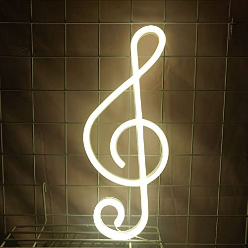 Neonschild mit Musiknote,Neonlichtschild,Neonlichter,Neonmusikschilder,LED-Neonlicht Neon Sign,LED-Notenlicht,USB/batteriebetriebenes Musik-Neonlicht,Neonlampe für die Party zu Hause (Warmweiß)