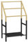 HOMCOM Portasciugamani a Terra con 3 Barre e Ripiano Inferiore Portaoggetti, Porta Asciugamani a Terra in Bambù e Acciaio, 51x31x85.5 cm, Nero e color Legno