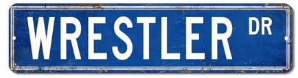 LMMIXEE Wrestler Metallschild Wrestler Straßenschilder personalisiert Wrestler Liebhaber Bauernhaus Metall Wandkunst Rustikales Wandschild Küche Heimdekoration Schilder Wandbehang Schild
