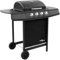 Tidyard Barbecue Gril à gaz avec 4 brûleurs Noir