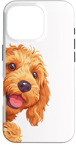 Cockapoo Peeking Around Corner Dog Lovers Case for iPhone 16 Pro