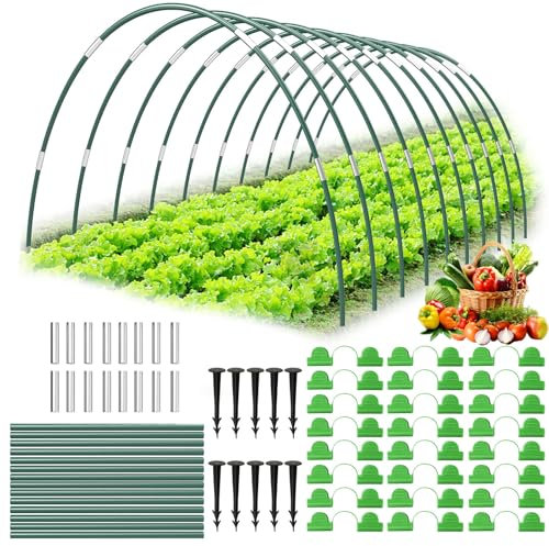 50 Piezas Arcos para Invernadero, Aros de Invernadero para Tunel, Aros De Soporte De Jardin, Aros De Invernadero para Cultivar Túneles, DIY Planta de Apoyo de Estacas de Jardín