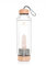 CRYSTALLOVE Bouteille d'eau en verre avec pierre précieuse naturelle quartz rose hexagone 650 ml