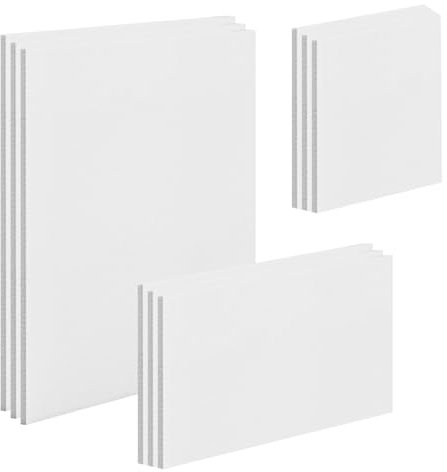 Jomdjmskes 9 Pièces Toile Peinture, Toiles à Peindre, 3 mm Cartons Entoilés, 100% Pur Coton Canva Pré-étirées, Tableau Peinture, Toile a Peindre Adaptées pour Acryliques, Peintures à l'Huile, Gouache