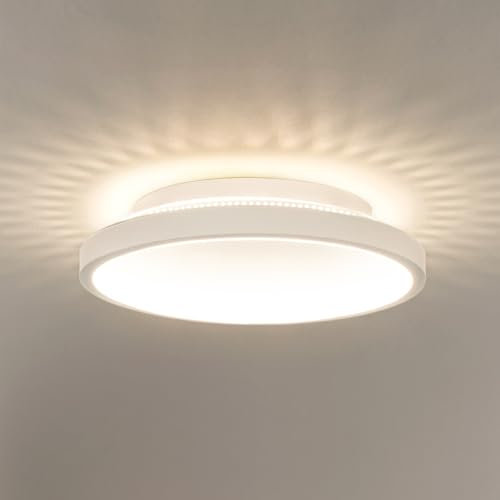 Kuwork Plafon LED Techo Moderna, 4000K Lámpara de Techo Redondo, Luz LED Techo para Corredor Baño Cocina Sala de Estar Dormitorio Pasillo, 20CM, Blanco