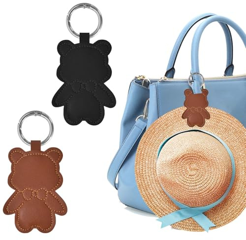 2 Stück Magnetische Hutclips Hutklammer, Tragbare Reisetasche Hut Clip Huthalter Clips, PU Leder Multifunktionale Mode Magnetische Hut Clip für Sonnenhüte, Hüte, Schal Handschuh, Rucksack, Handtasche