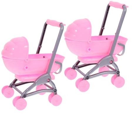 ERINGOGO Mini-puppenwagen-Spielzeug-Set 2 Stück Kinderwagenmöbel Für Puppenhaus-simulationsspielzeug