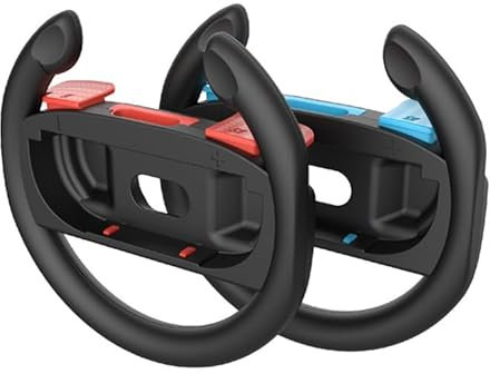 AriKroii Switch Lenkrad für Nintendo Switch 2 Joy-Con Controller, Lenkräder für Joycon, Lenkradhalterung/Steering Wheel Zubehör kompatibel mit Mario Kart, Rennspiel Spiele, 2 Pack Schwarzes