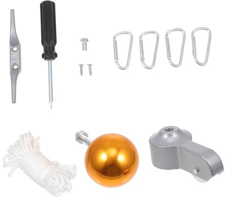 VICASKY Fahnenmastzubehör Mit Kugelkopf Und LKW-Ornament Reparaturwerkzeuge Und Schrauben Für Einfache Installation Und Befestigung Von Fahnenmasten