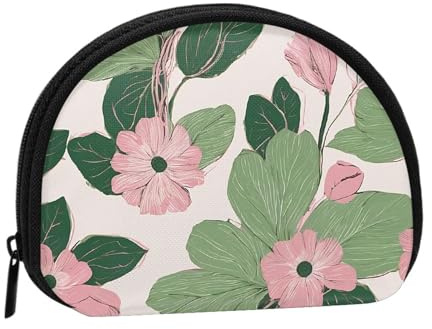 Black Lily Pads Print Coin Purse Mini Wallet for Women Girls Personality Small Coin Pouch Shell Storage Bag Clutch Wallets, One Size, Casual