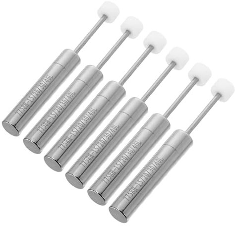 Vaguelly 6pcs Soft Close Trash Can Damper Piston Garbage Bin Part Lid Mechanism Trash Can Replacement Garbage Bin Damper Piston Replacement Parts Nickel-plated Iron Silver