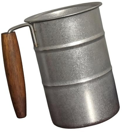 Wdbild Becher, 350 ml Bierkrug aus Edelstahl 304 mit Henkel, Becher im Industrie-Stil für heiße oder kalte Getränke, Trinkutensilien