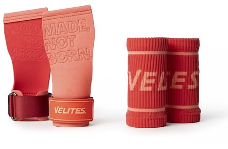 Velites - Official CrossFit® Games Quad Pro Grips - With chalk - Wristbands and carry bag included - Pull-ups, muscle-ups, and toes-to-bar
