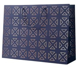 Inoverse Große Geschenktüten 37x25+11 cm 5 Stück, Papiertüten Blau | Premium mit Henkel, wiederverwendbar, Geschenktaschen groß, für Valentinstag, Hochzeit, für Geburtstag, Weihnachten, Anlässe