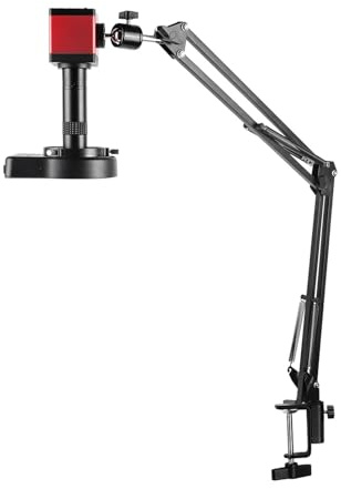 Digitalmikroskop, 100 cm Arbeitsabstand, VGA 1080P Videomikroskop, LED-Leuchten, 10- bis 150-fache Lupe for Löten von Reparatur-PCBs