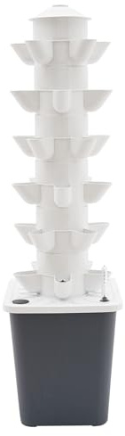 Bdneygtyr Hydroponic Tower 6-stöckig mit 30 Pflanzlöchern, Hydrokultur Set für Indoor Garten, Automatisches Pflanzturm mit Bewässerung für Kräuter, Salat und Gemüseanzucht