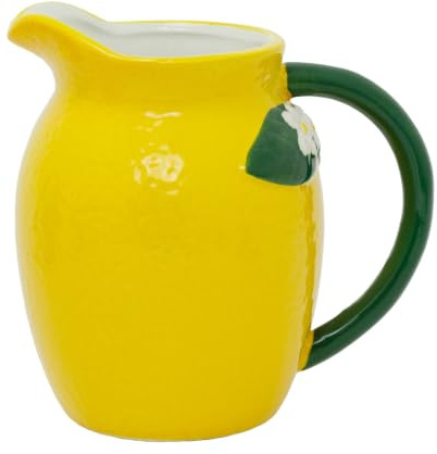 Lemon Shaped Ceramic Jug, 17cm Drinks Pitcher Water Serving Jug 1.2L | 1200ml Capacity, Cold drink server, Kitchen tableware, Food safe ceramic